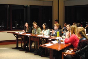 Photo: Olivia White Thelmo senators listen to Stand by M representatives at their March 1st meeting.